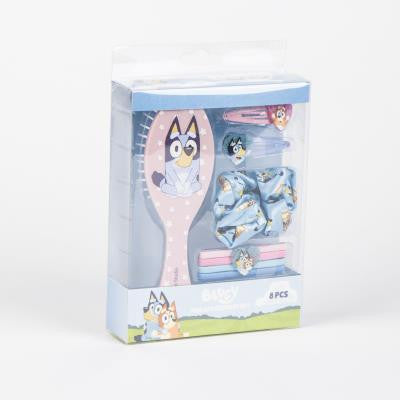 Bluey 4 részes szépségápolási készlet (2 hajgumi+karkötő+hajkefe)
