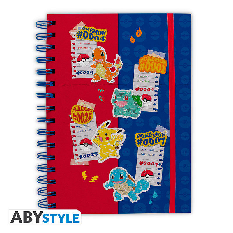Pokemon Notebook A5 Spiral Pikachu, Bulbasaur, Squirtle, Charmander